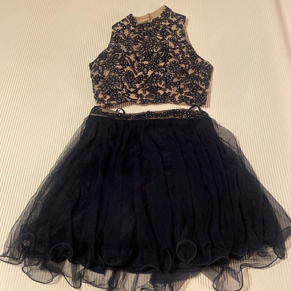Jodi Kristopher 2 Piece Homecoming Dance Party Halter Dress Size 7